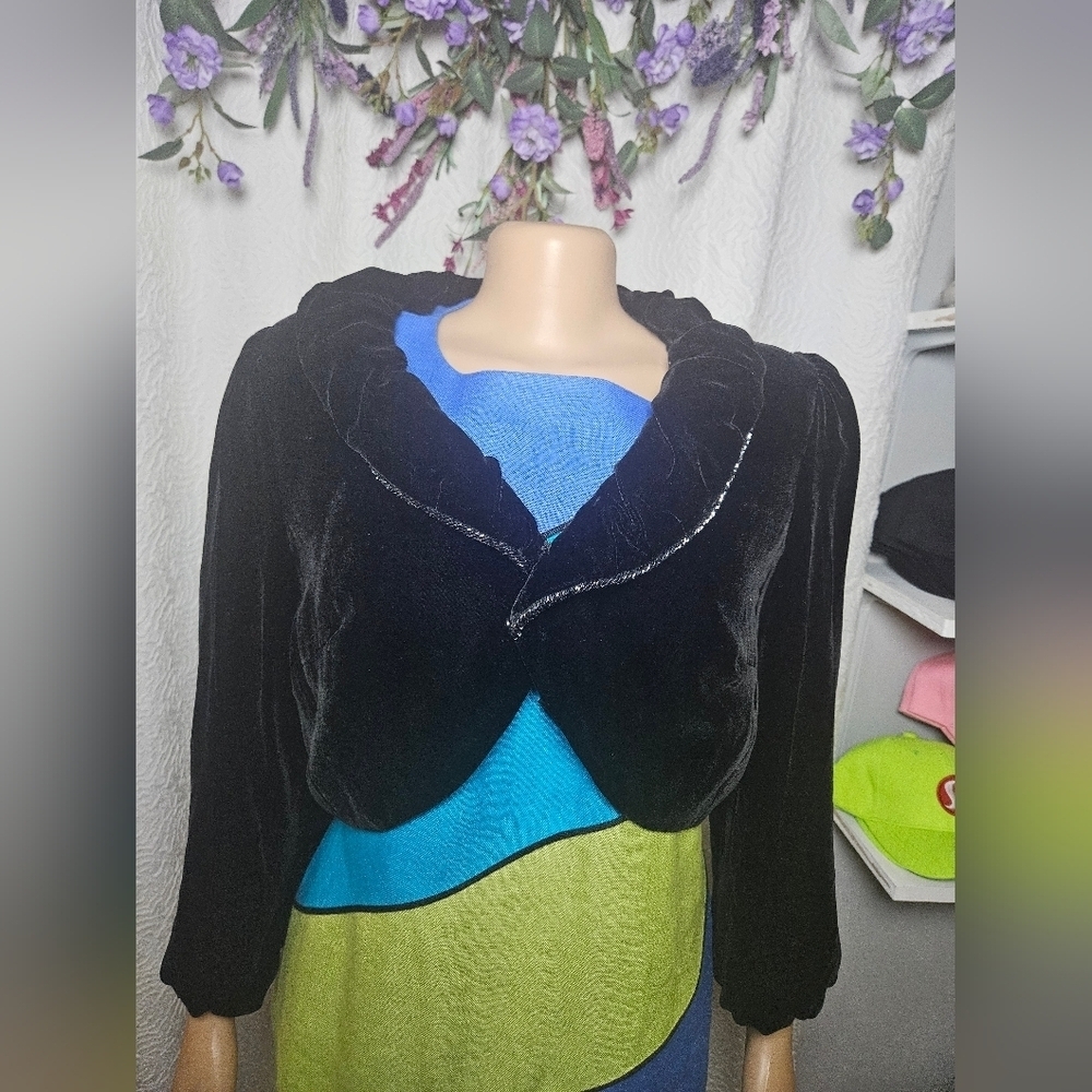 Teri Jon Black Cape Jacket